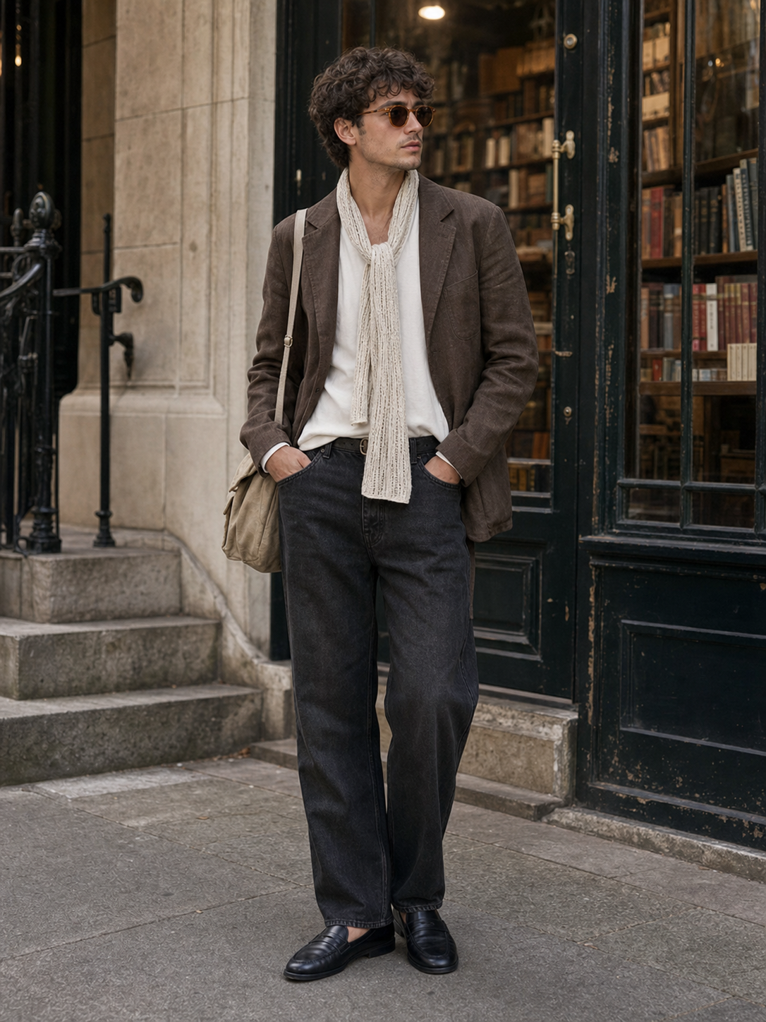 London scarf tailoring outfit reference for photo-based try-on