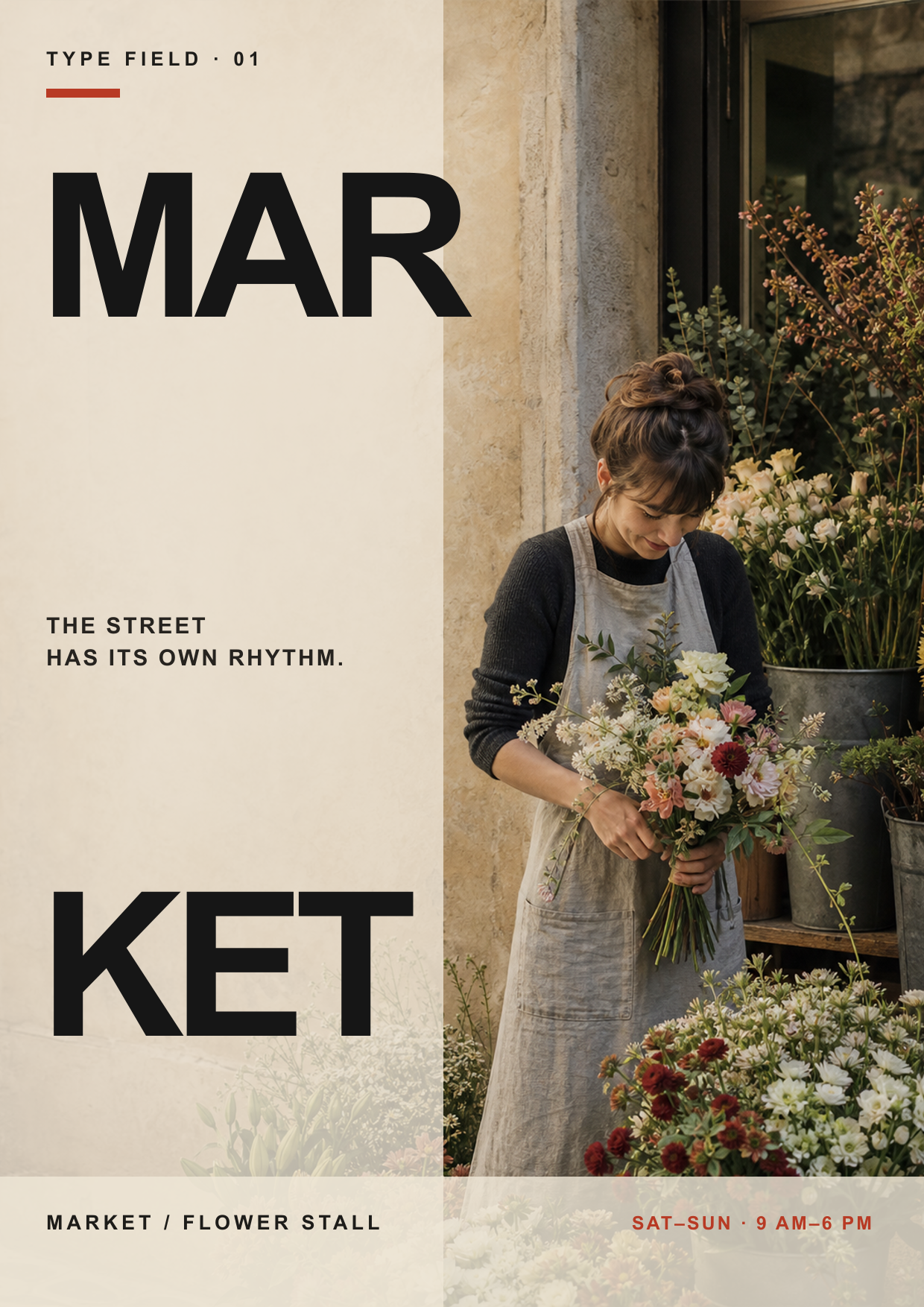 Affiche de marché aux fleurs