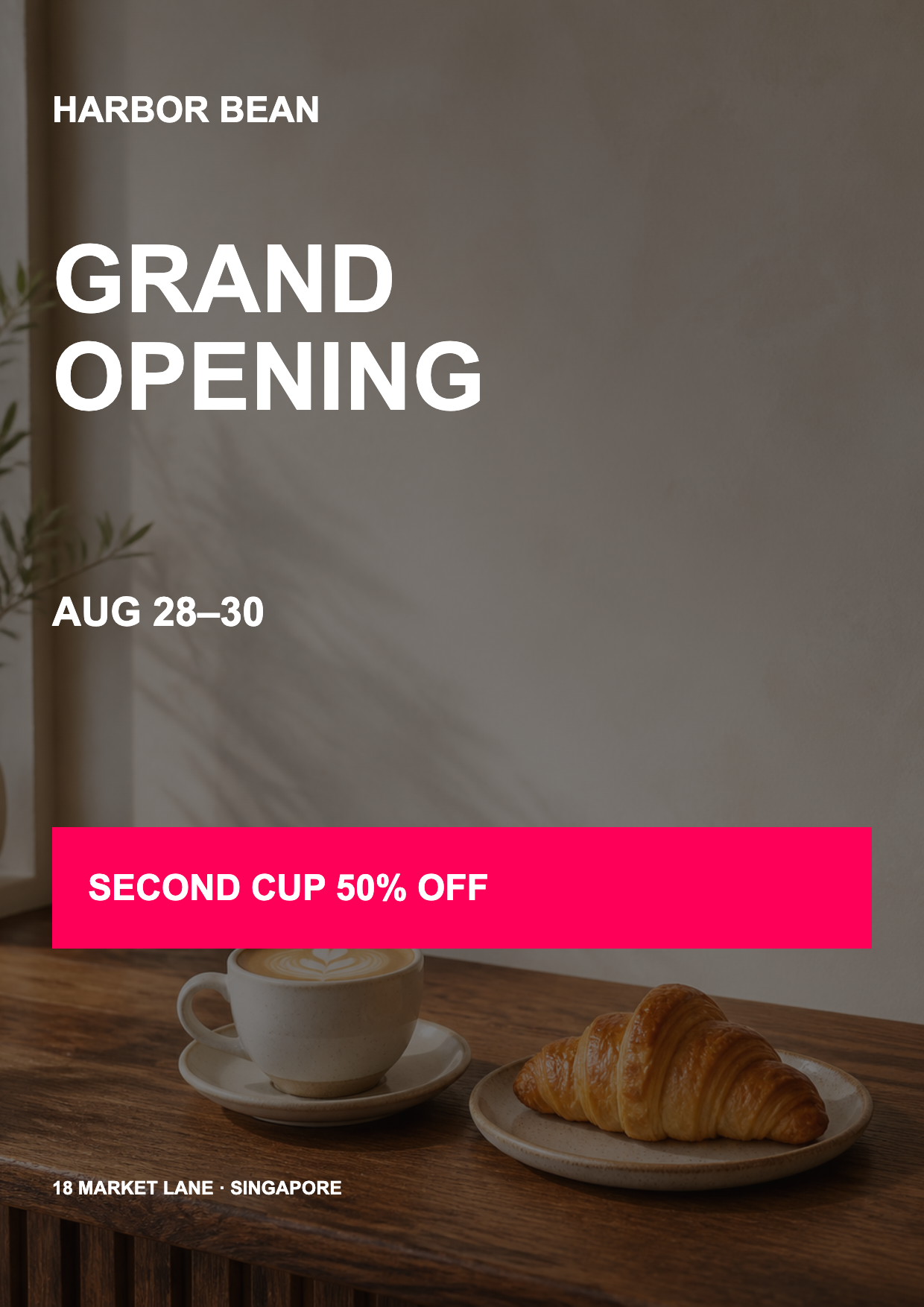 Cafe grand opening poster