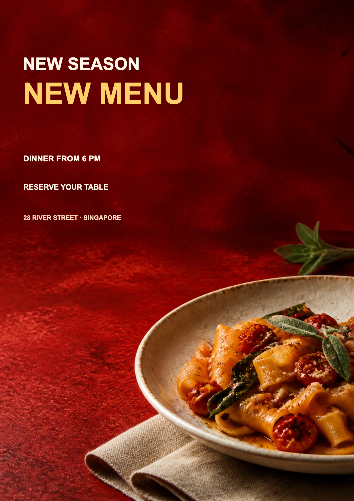 Restaurant new menu poster