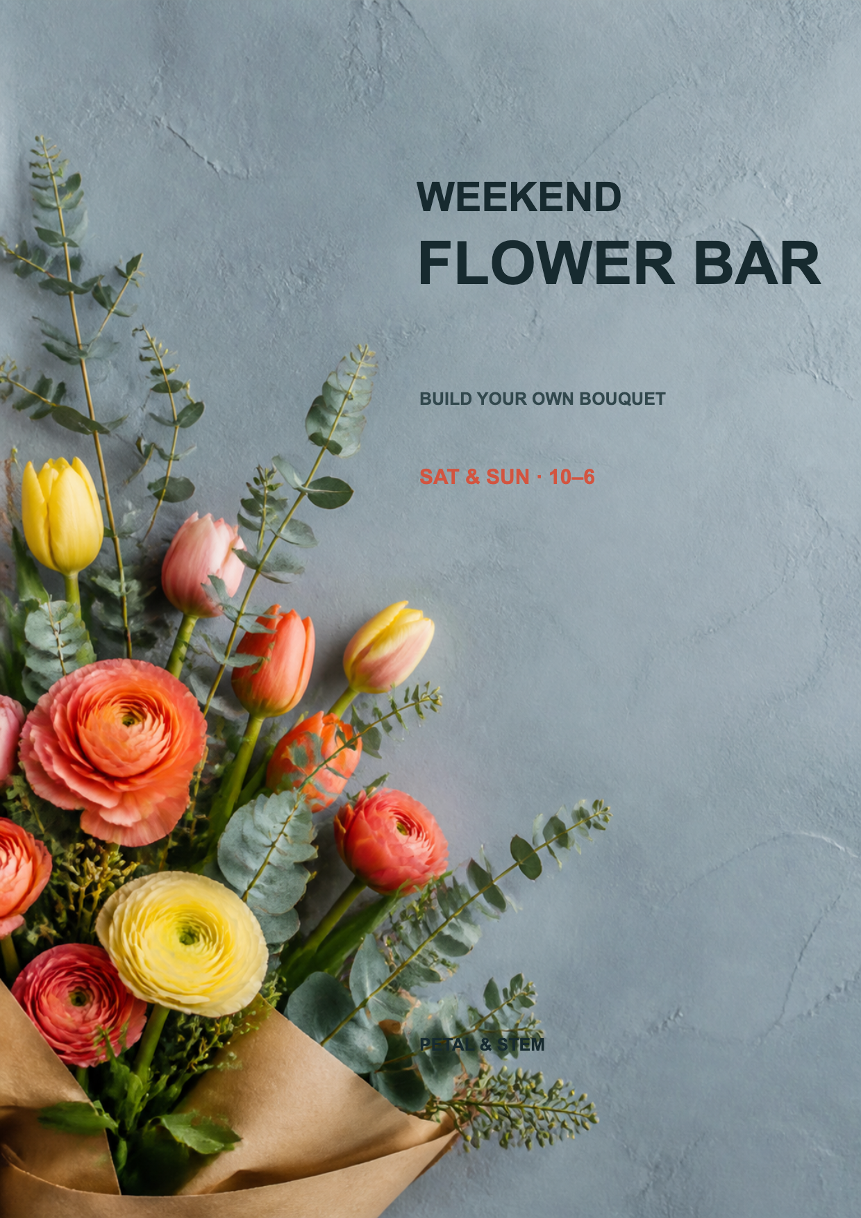 Weekend flower bar poster