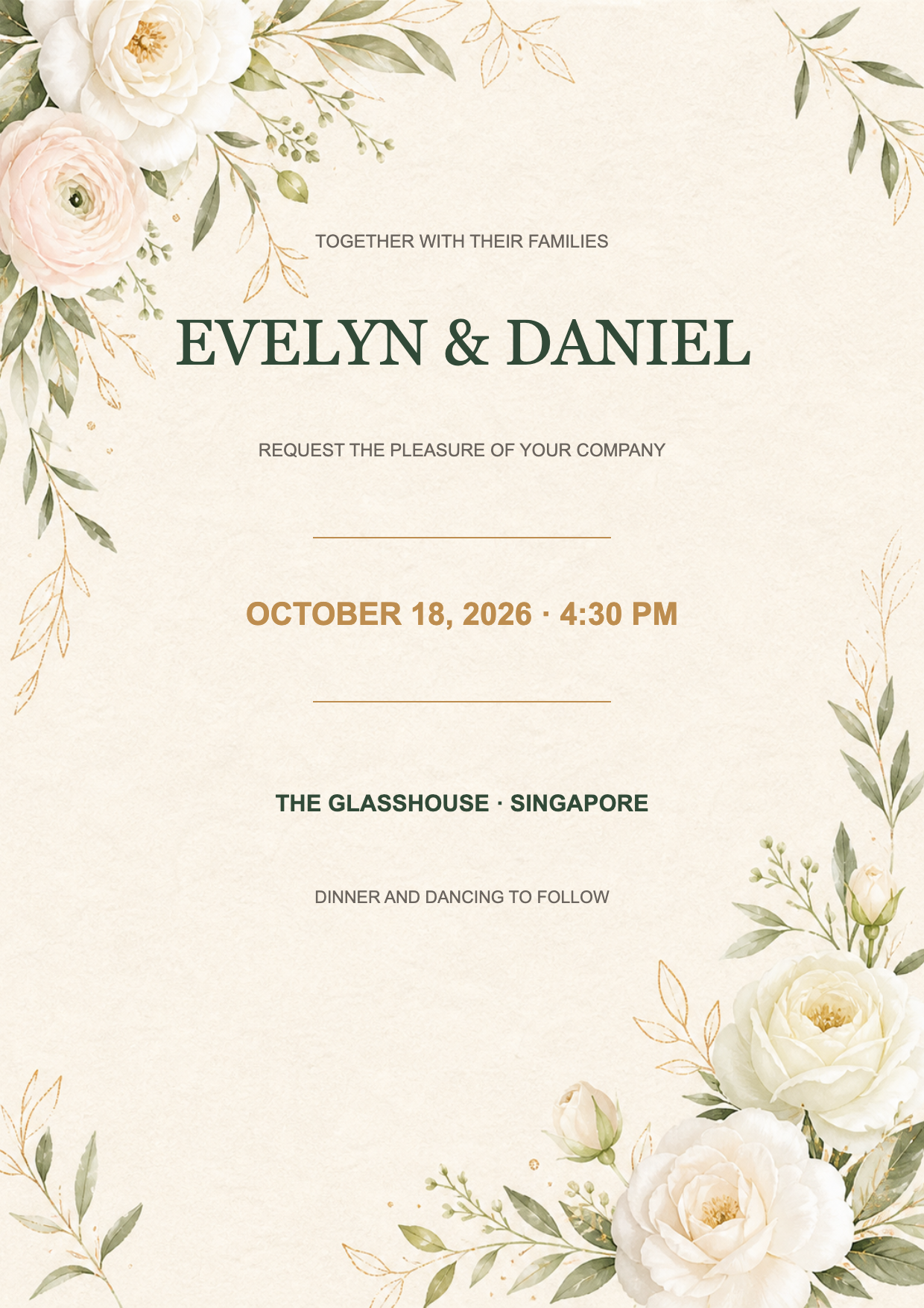 Botanical wedding invitation