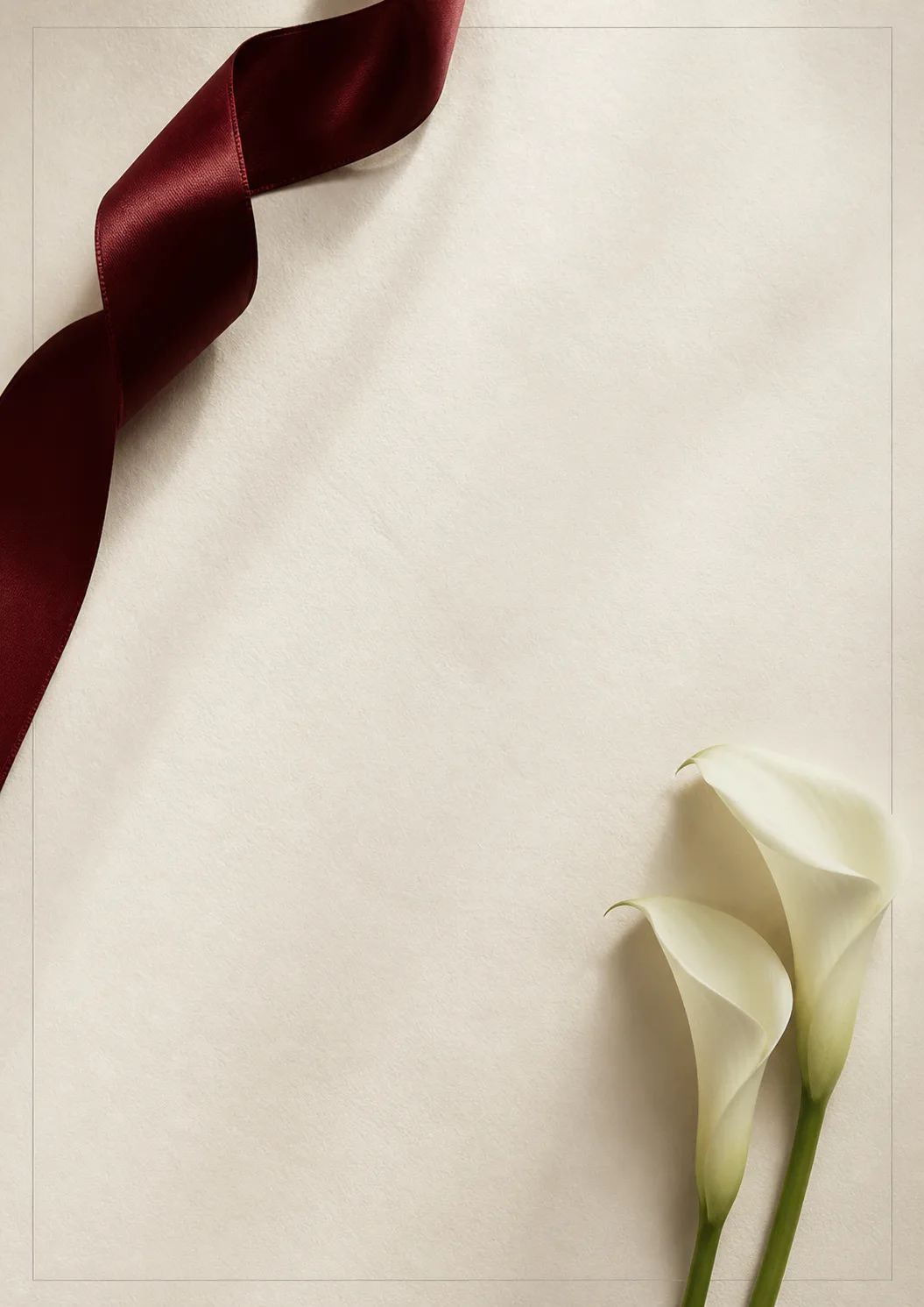 Aperçu du modèle — Faire-part de mariage au ruban bordeaux