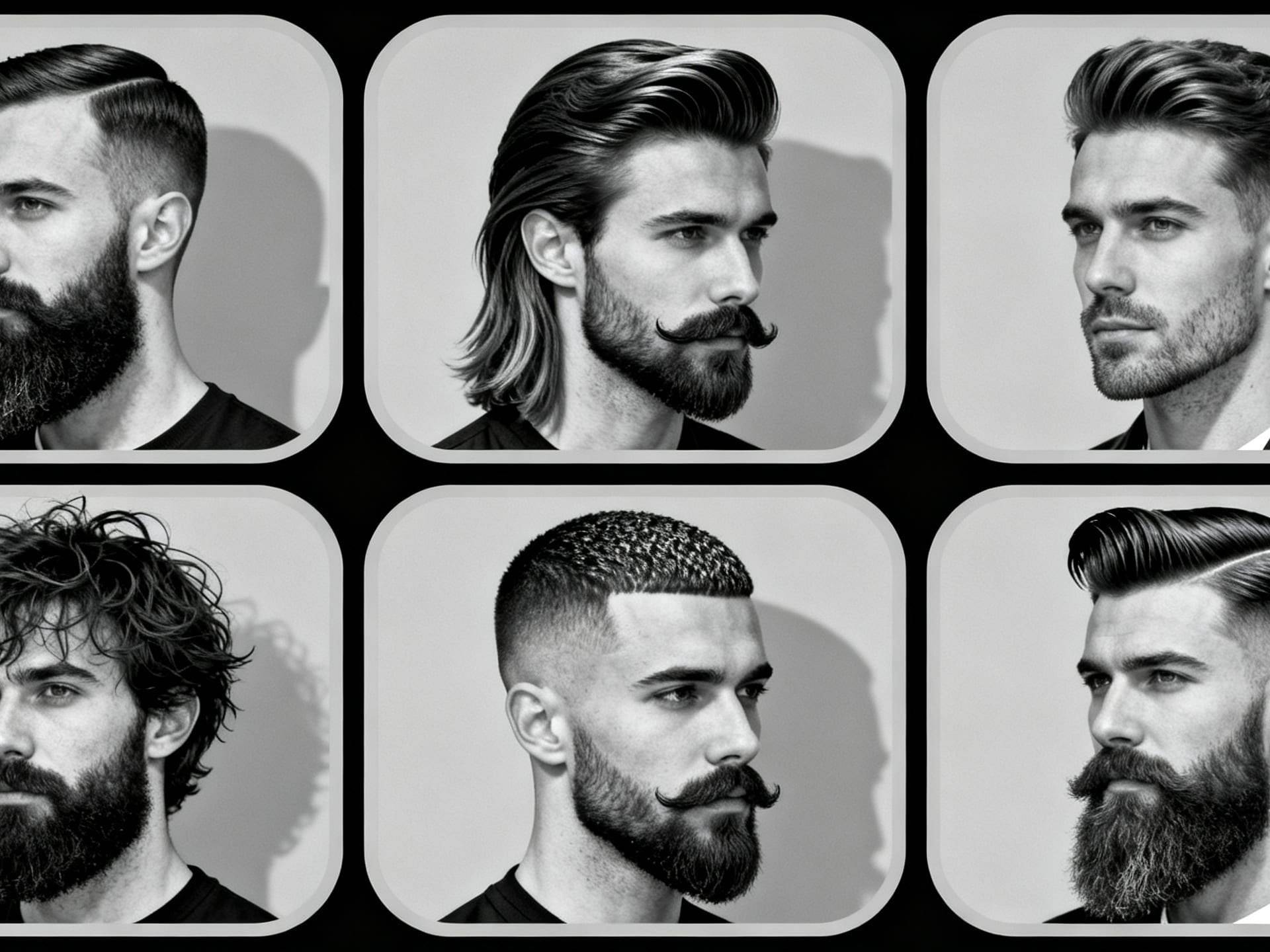 Barber planning haircut, sideburn, neckline, and beard shape as one balanced look