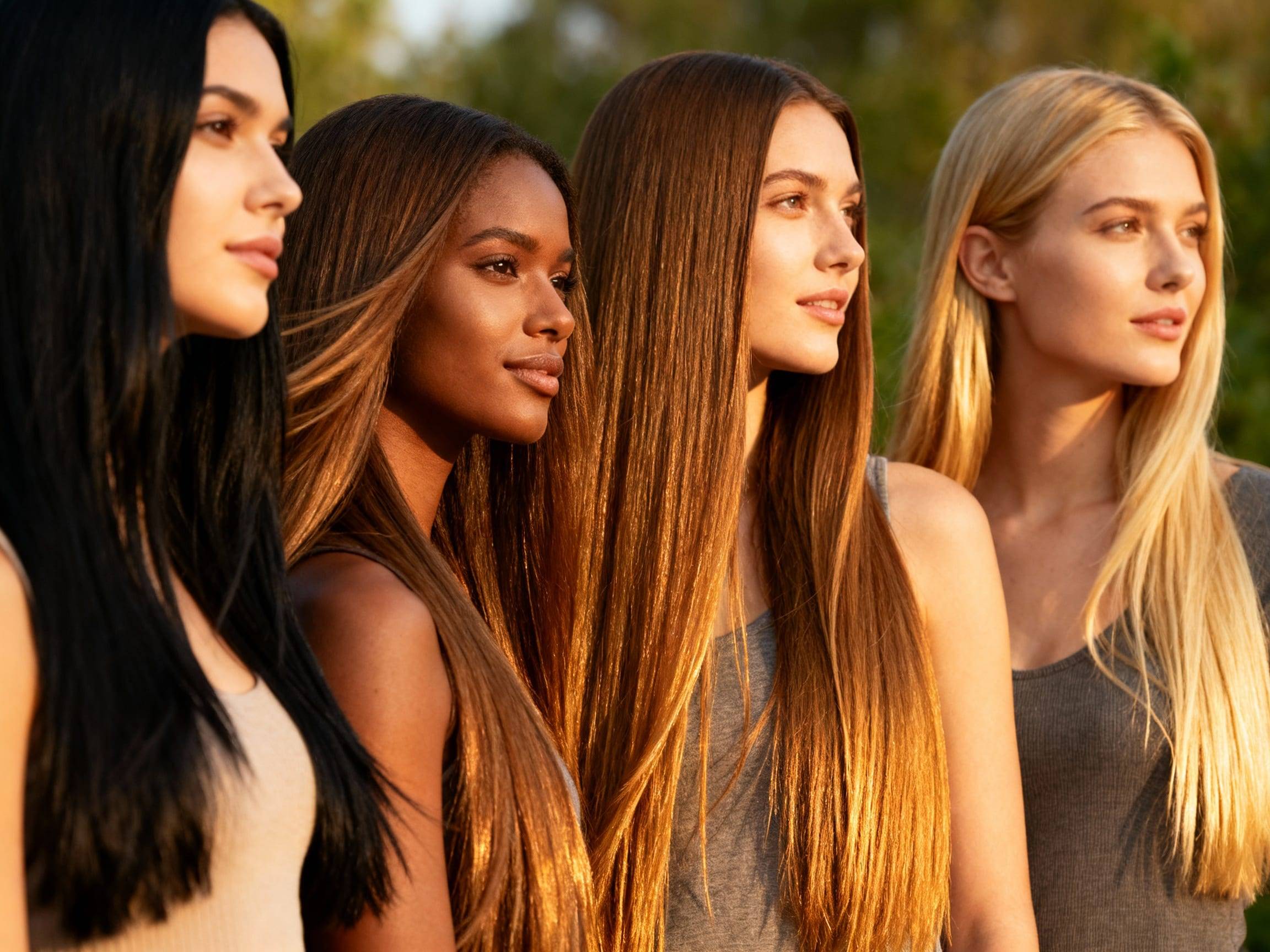 long straight hair with clean shape