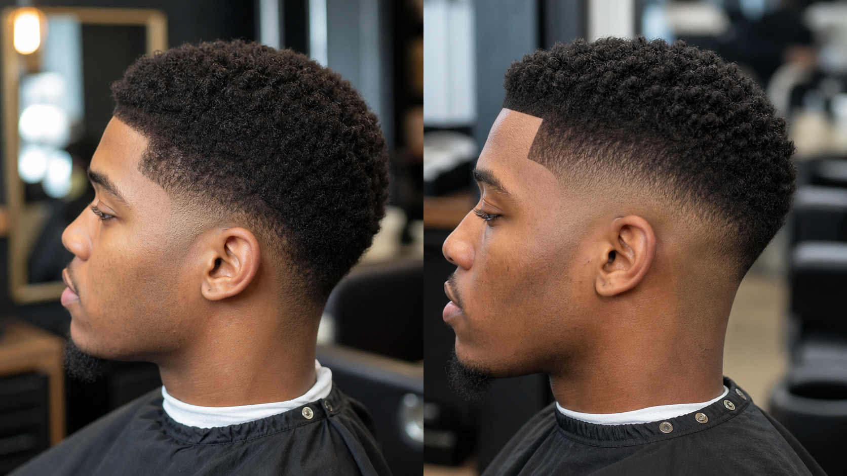 Comparison of softer versus sharper low taper fade finish with beard blend