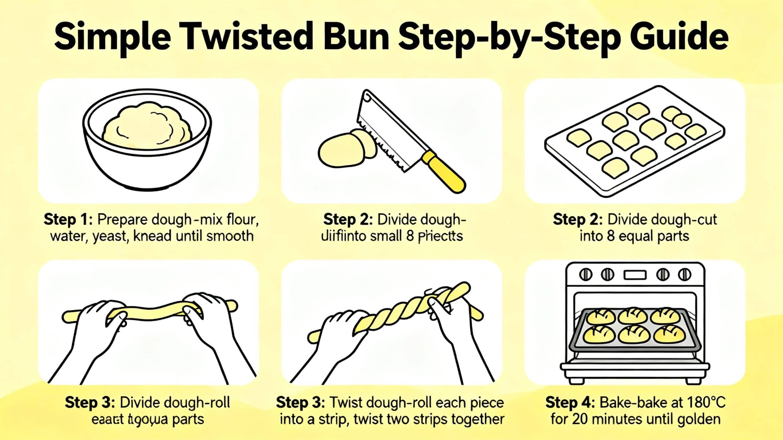 step by step guide for a simple twisted bun