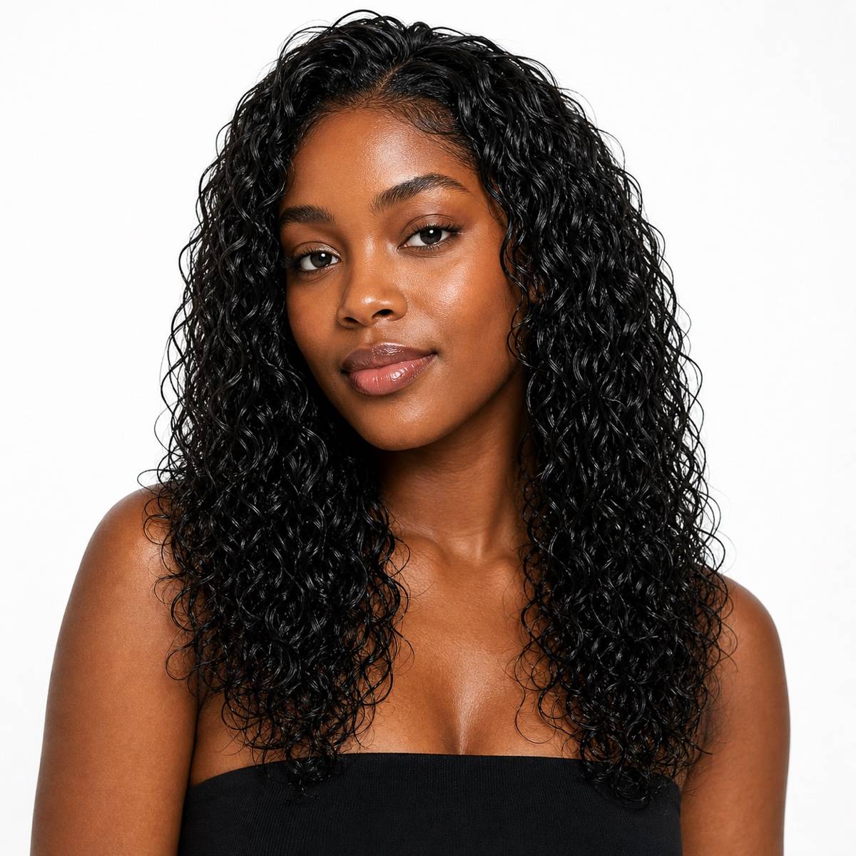 Black Wet Look Curls