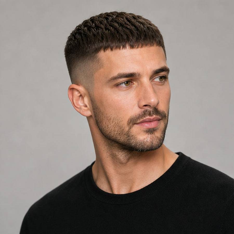 Caesar Cut Fade
