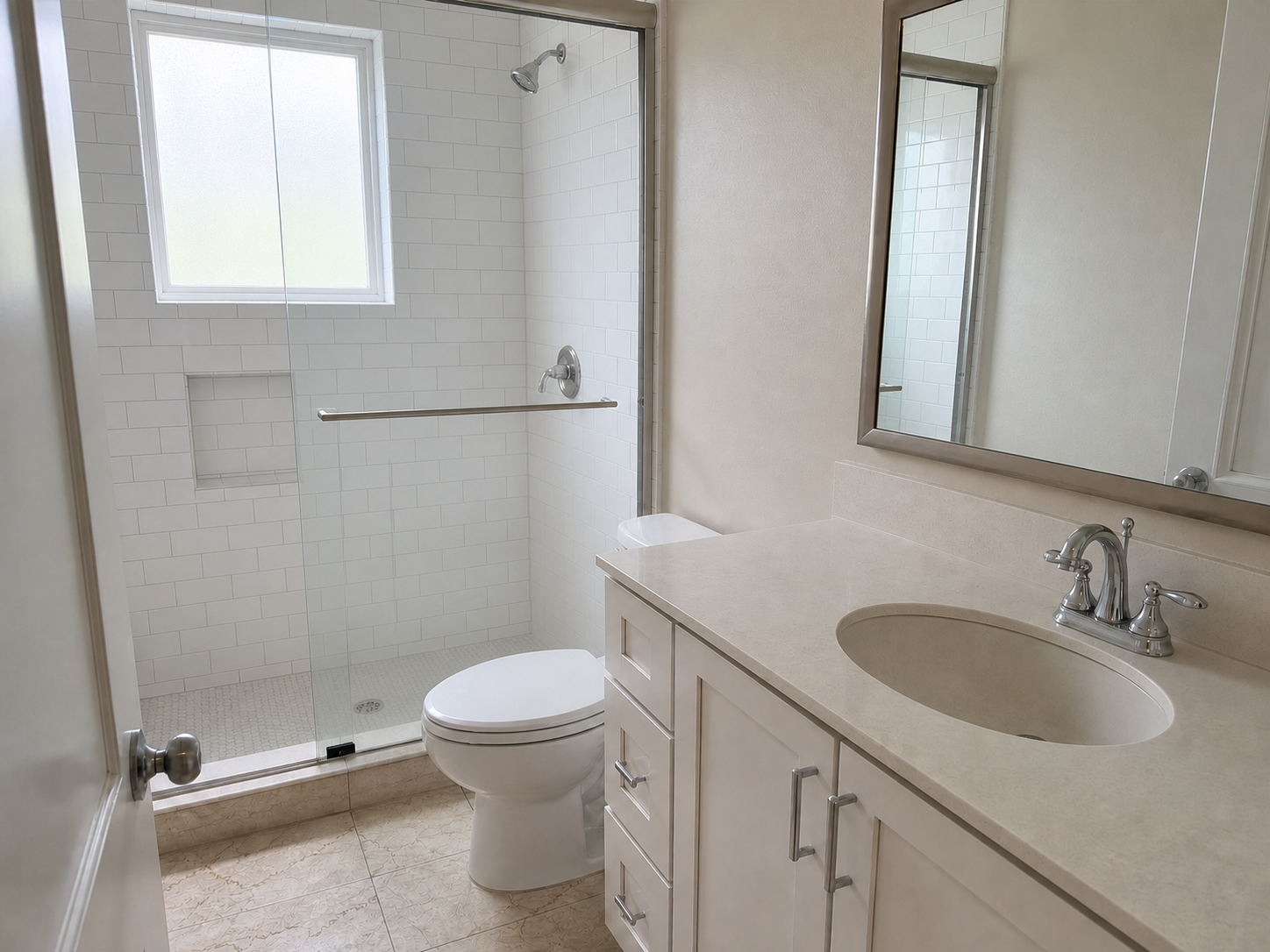 Bathroom Deep Clean, after editing with ClearCrowds