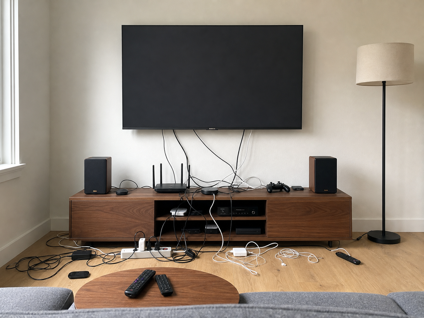 Hide Cables & Small Electronics, before editing