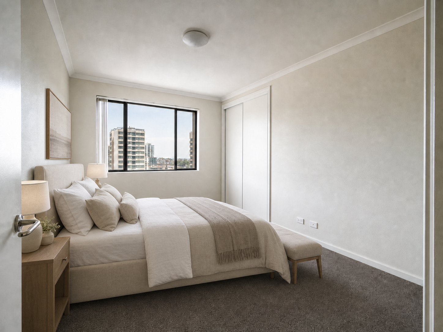 Stage Bedroom: Hotel Clean, after editing with ClearCrowds