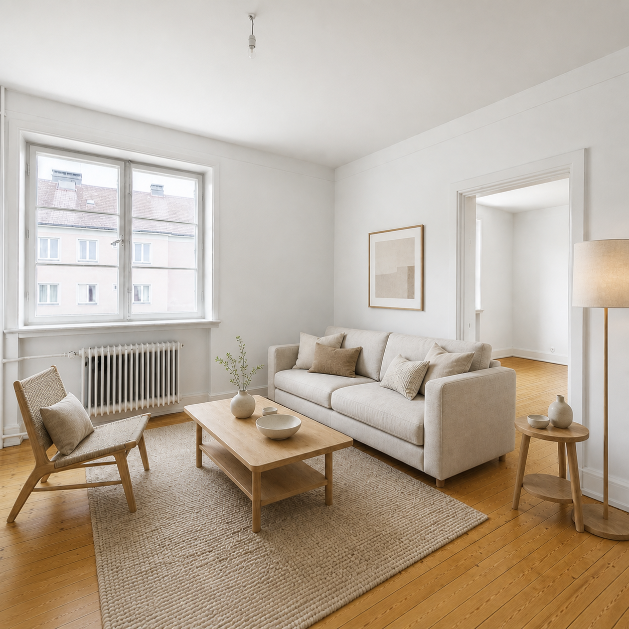 Virtual Staging: Cozy Scandinavian preset preview
