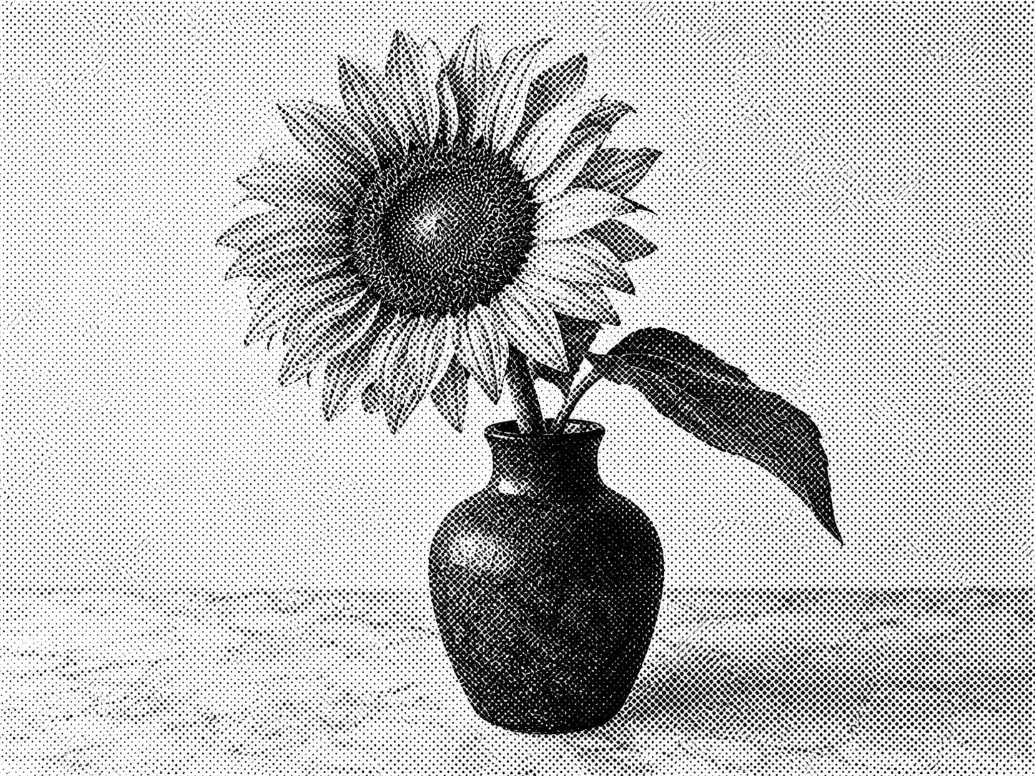 Botanische Grafiken: Verleihe einer Sonnenblume eine grafische Punktstruktur.
