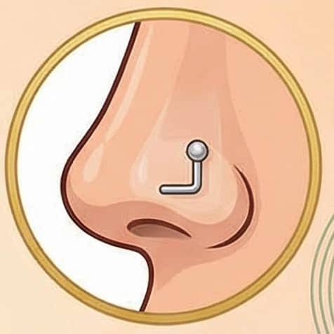 Piercing nasal en L